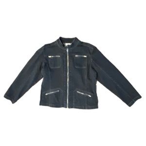 Chico’s Platinum Black Jean Jacket